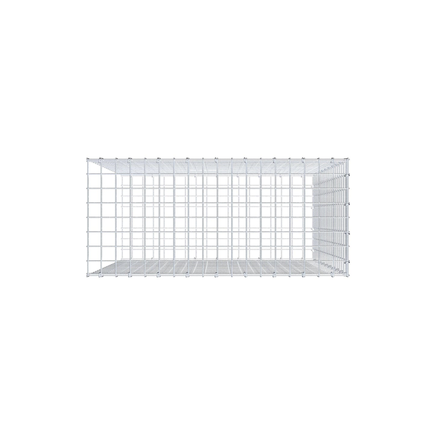 Type 2 oplegkorf 100 cm x 90 cm x 40 cm (L x H x D), maaswijdte 5 cm x 5 cm, C-ring