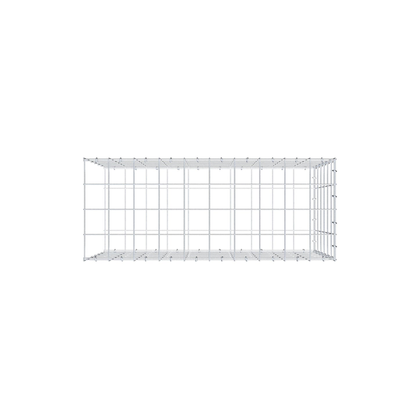 Type 2 oplegkorf 100 cm x 60 cm x 40 cm (L x H x D), maaswijdte 10 cm x 10 cm, C-ring