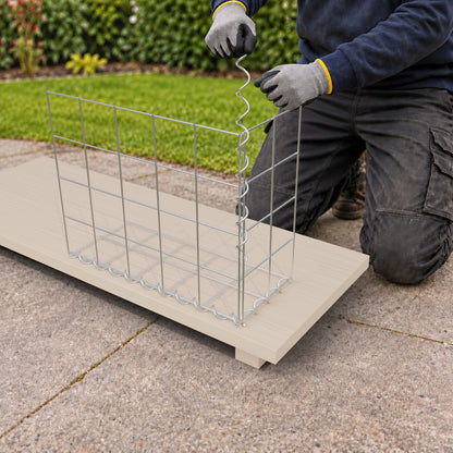 Schanskorf 50 cm x 40 cm x 20 cm (L x H x D), maaswijdte 10 cm x 10 cm, spiraalvormig