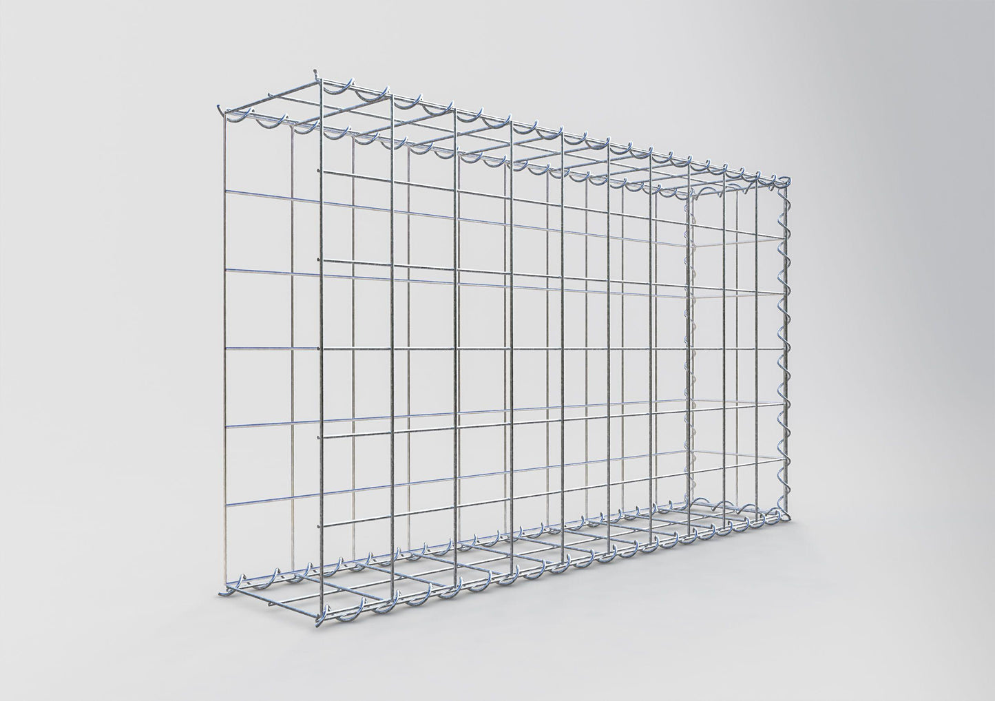 Gabion rapporté type 2 100 cm x 60 cm x 20 cm (L x H x P), mailles 10 cm x 10 cm, spirale