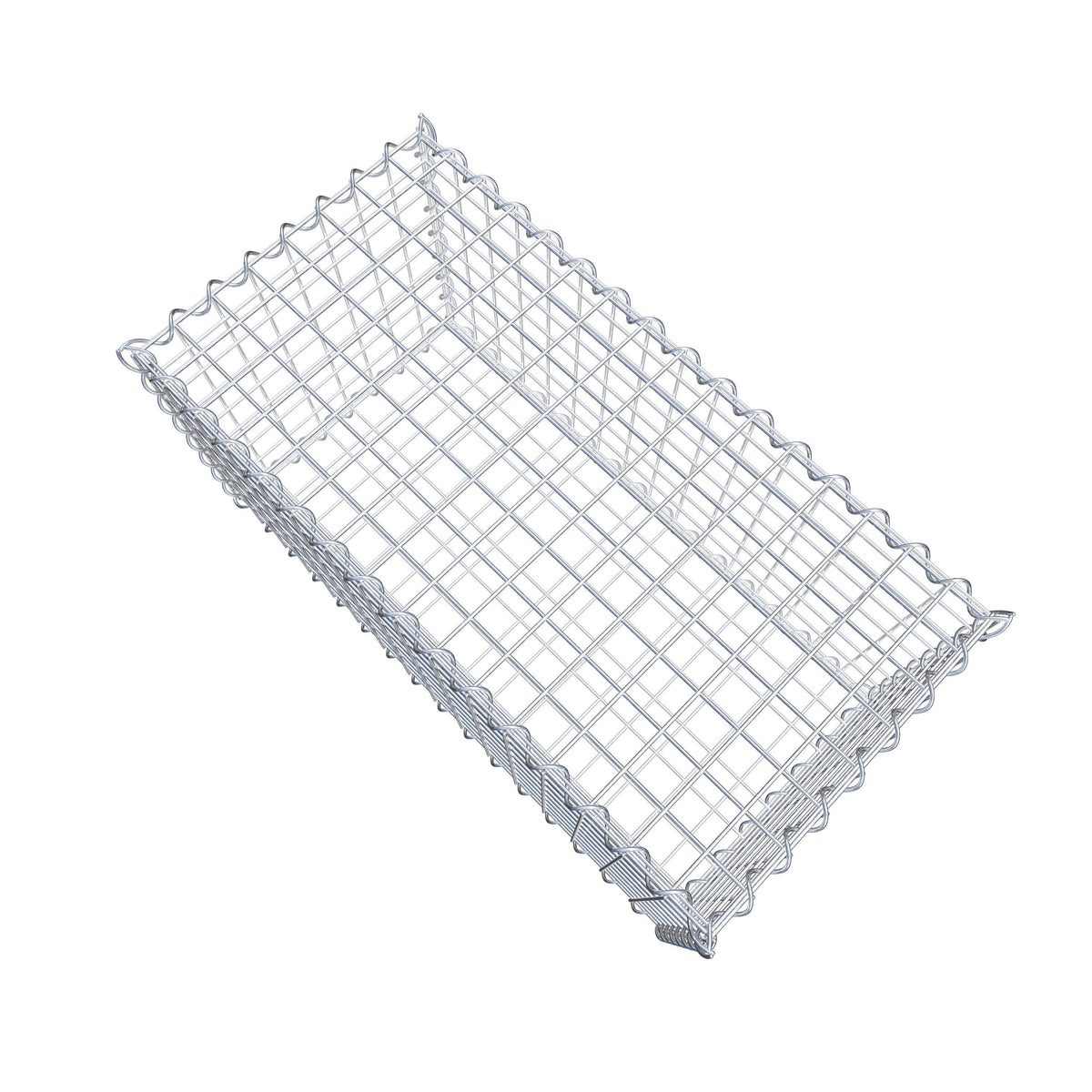 Schanskorf 80 cm x 40 cm x 40 cm (L x H x D), maaswijdte 5 cm x 5 cm, spiraalvormig
