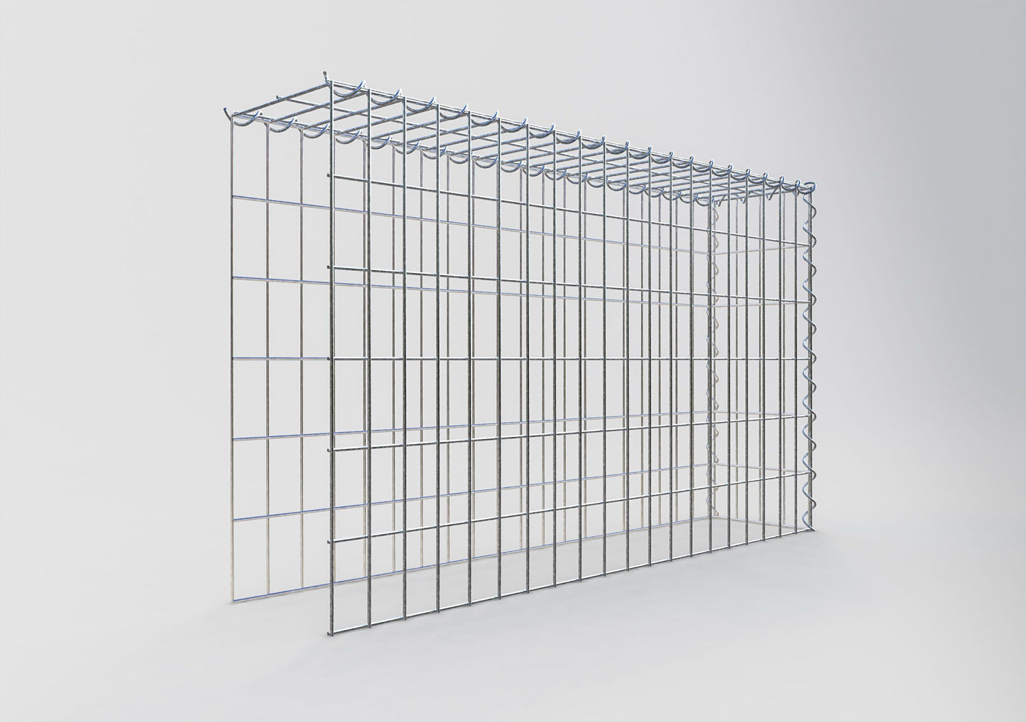 Opvokset gabion type 4 100 cm x 60 cm x 20 cm (L x H x D), maskestørrelse 5 cm x 10 cm, spiral