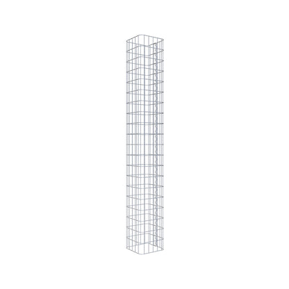 Gabionsøjle, firkantet, varmgalvaniseret, 27 cm x 27 cm, 200 cm højde, MW 5 cm x 10 cm