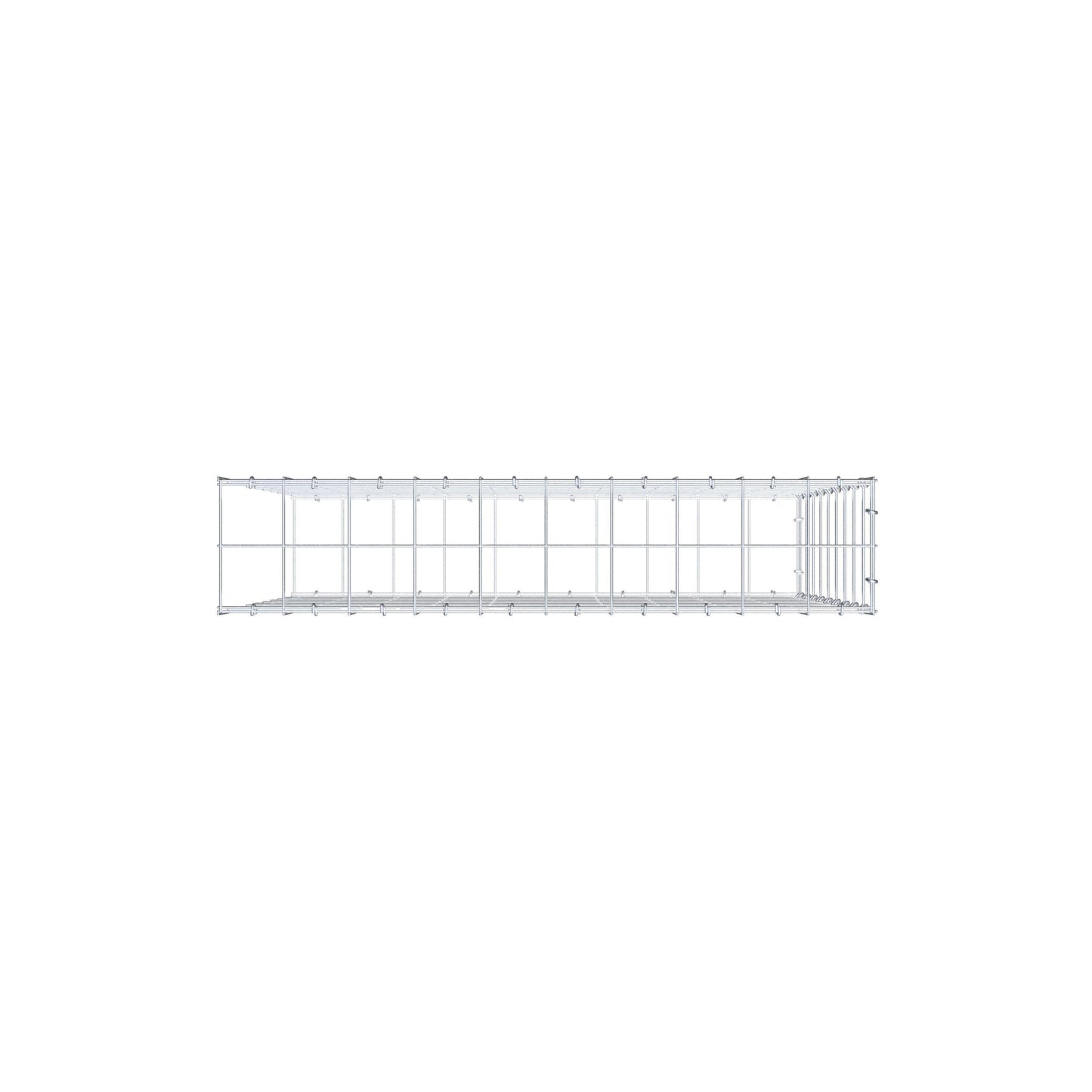 Type 2 oplegkorf 100 cm x 90 cm x 20 cm (L x H x D), maaswijdte 10 cm x 10 cm, C-ring