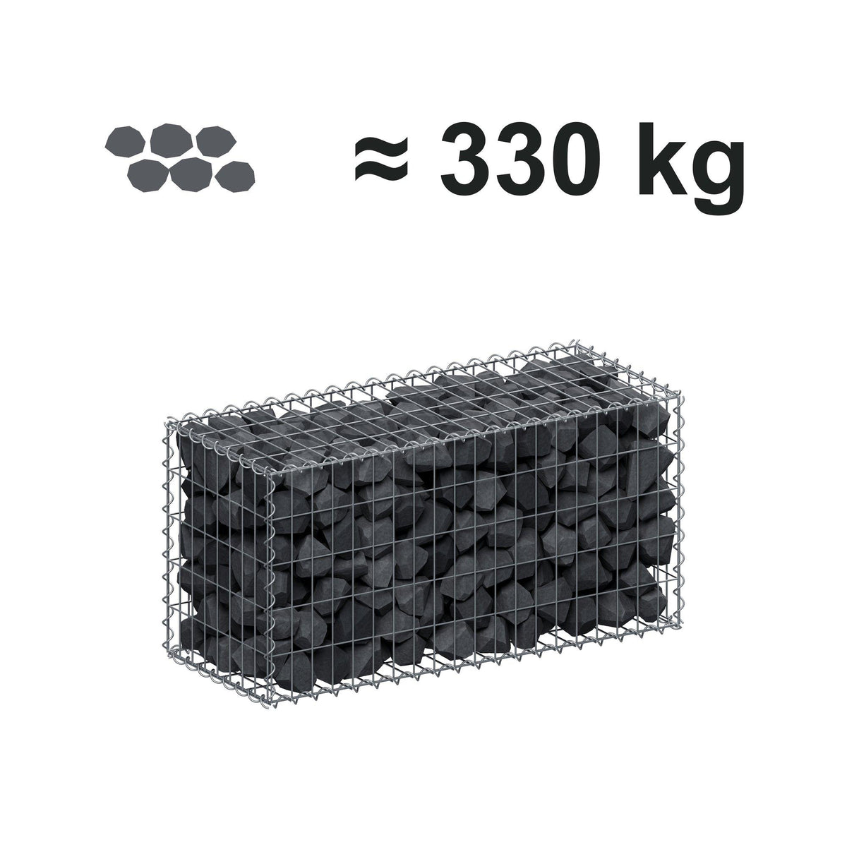 Gabion 100 cm x 50 cm x 40 cm (L x H x D), maskstorlek 5 cm x 10 cm, spiral