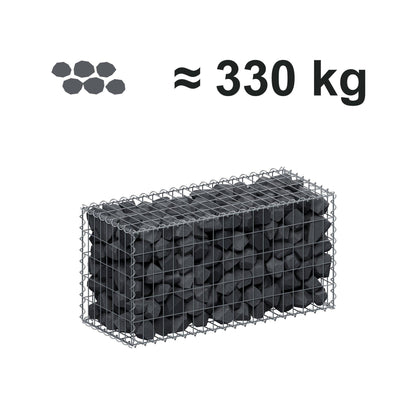 Gabion 100 cm x 50 cm x 40 cm (L x H x D), maskstorlek 5 cm x 10 cm, spiral