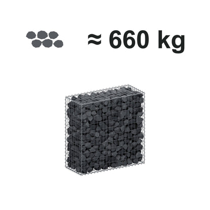 Gabion 100 cm x 100 cm x 40 cm (L x H x P), mailles 5 cm x 10 cm, spirale