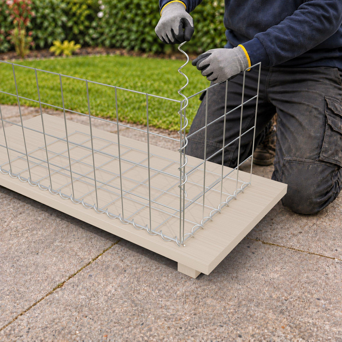 Gabion 80 cm x 40 cm x 40 cm (L x H x P), mailles 10 cm x 10 cm, spirale