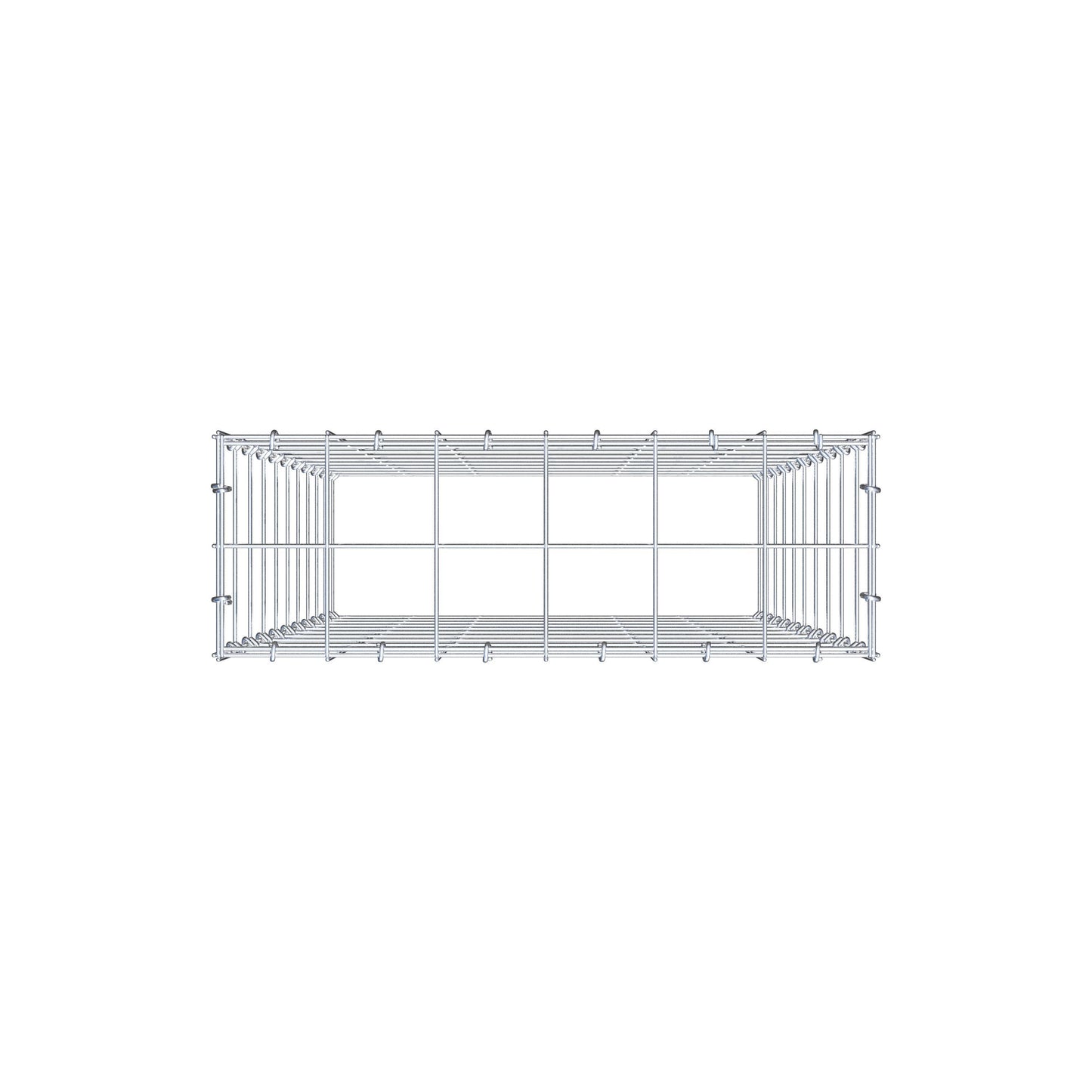 Type 3 oplegkorf 100 cm x 60 cm x 20 cm (L x H x D), maaswijdte 10 cm x 10 cm, C-ring