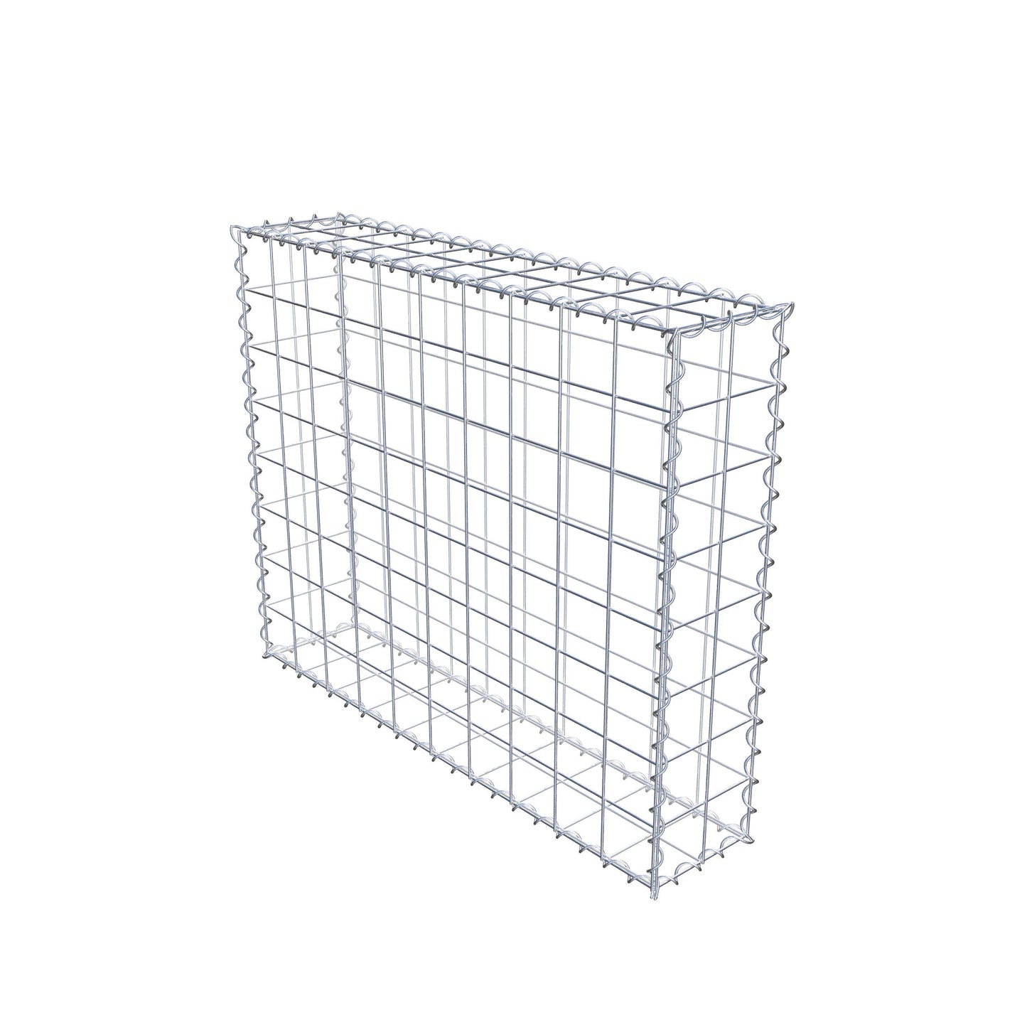 Schanskorf 100 cm x 80 cm x 20 cm (L x H x D), maaswijdte 10 cm x 10 cm, spiraalvormig