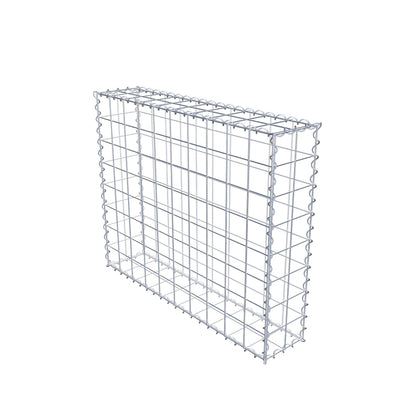 Schanskorf 100 cm x 80 cm x 20 cm (L x H x D), maaswijdte 10 cm x 10 cm, spiraalvormig