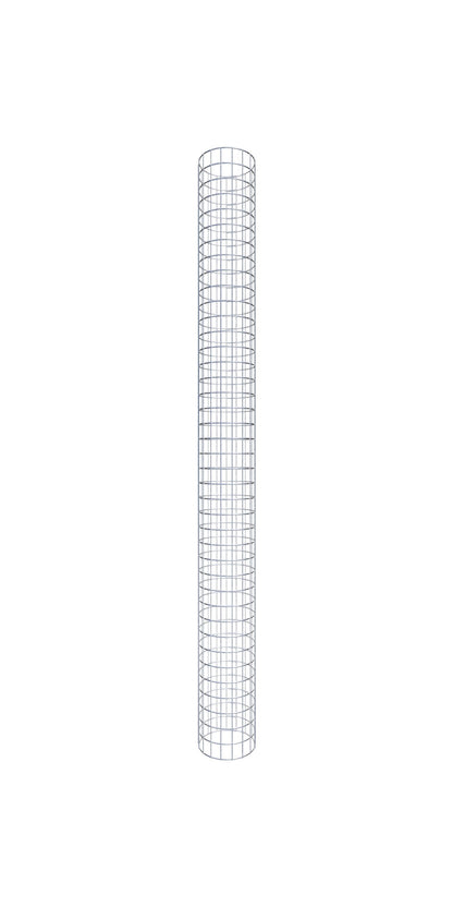 Colonna di gabbioni, rotonda, zincata a caldo, diametro 27 cm, altezza 200 cm, MW 5 cm x 10 cm