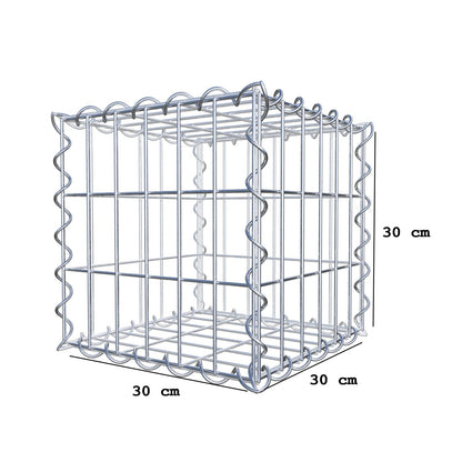 Gabion 30 cm x 30 cm x 30 cm (L x H x D), mesh size 5 cm x 10 cm, spiral