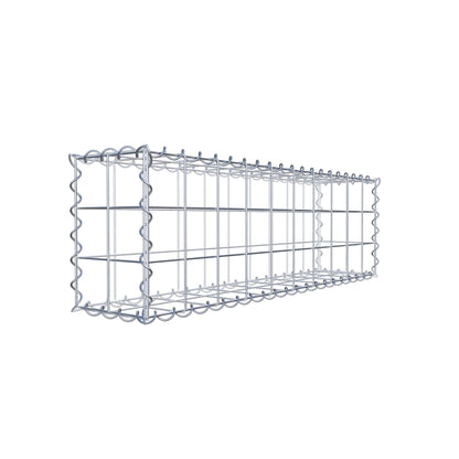 Schanskorf 100 cm x 30 cm x 20 cm (L x H x D), maaswijdte 10 cm x 10 cm, spiraalvormig