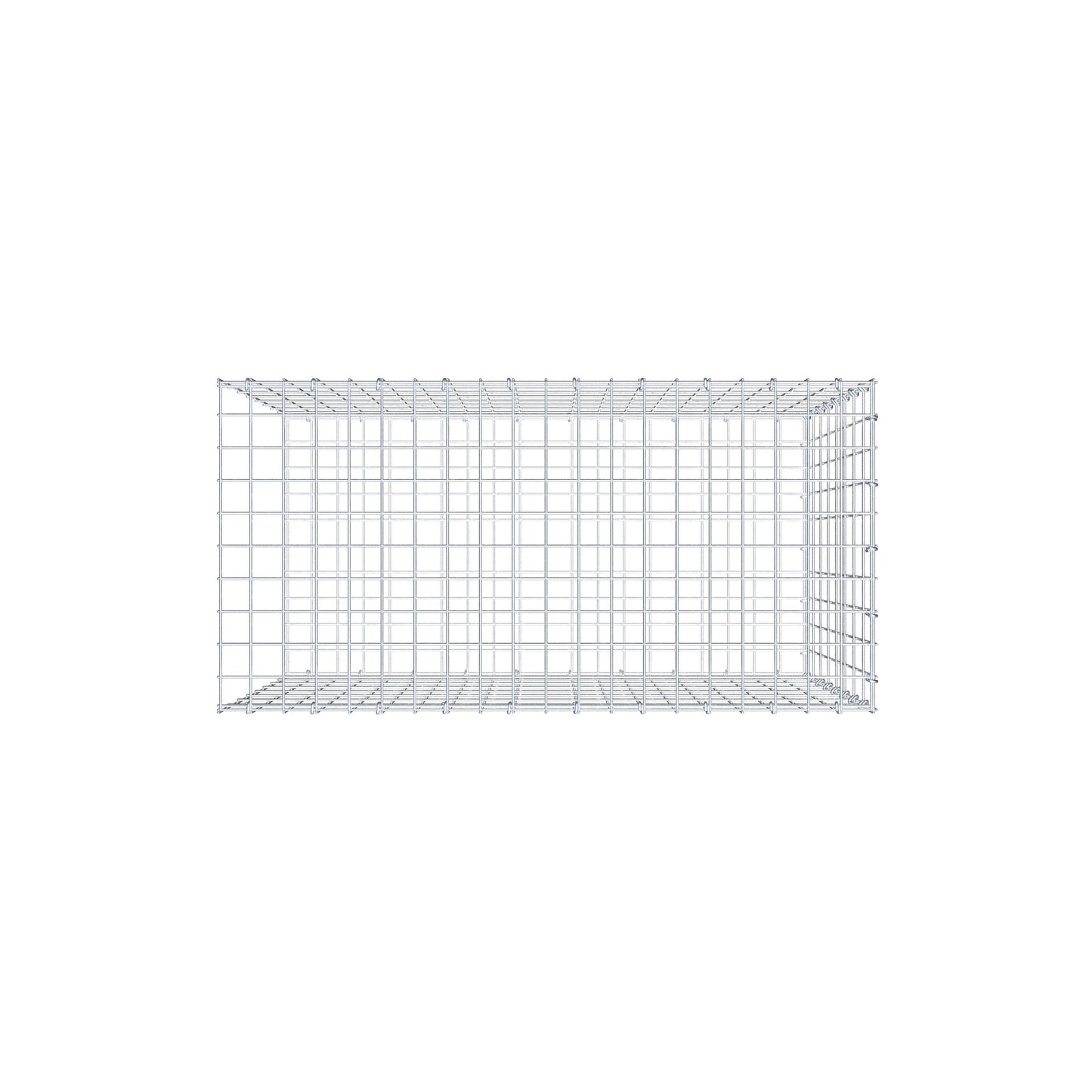 Opzetpaal type 2 100 cm x 80 cm x 50 cm, maaswijdte 5 cm x 10 cm, C-ring