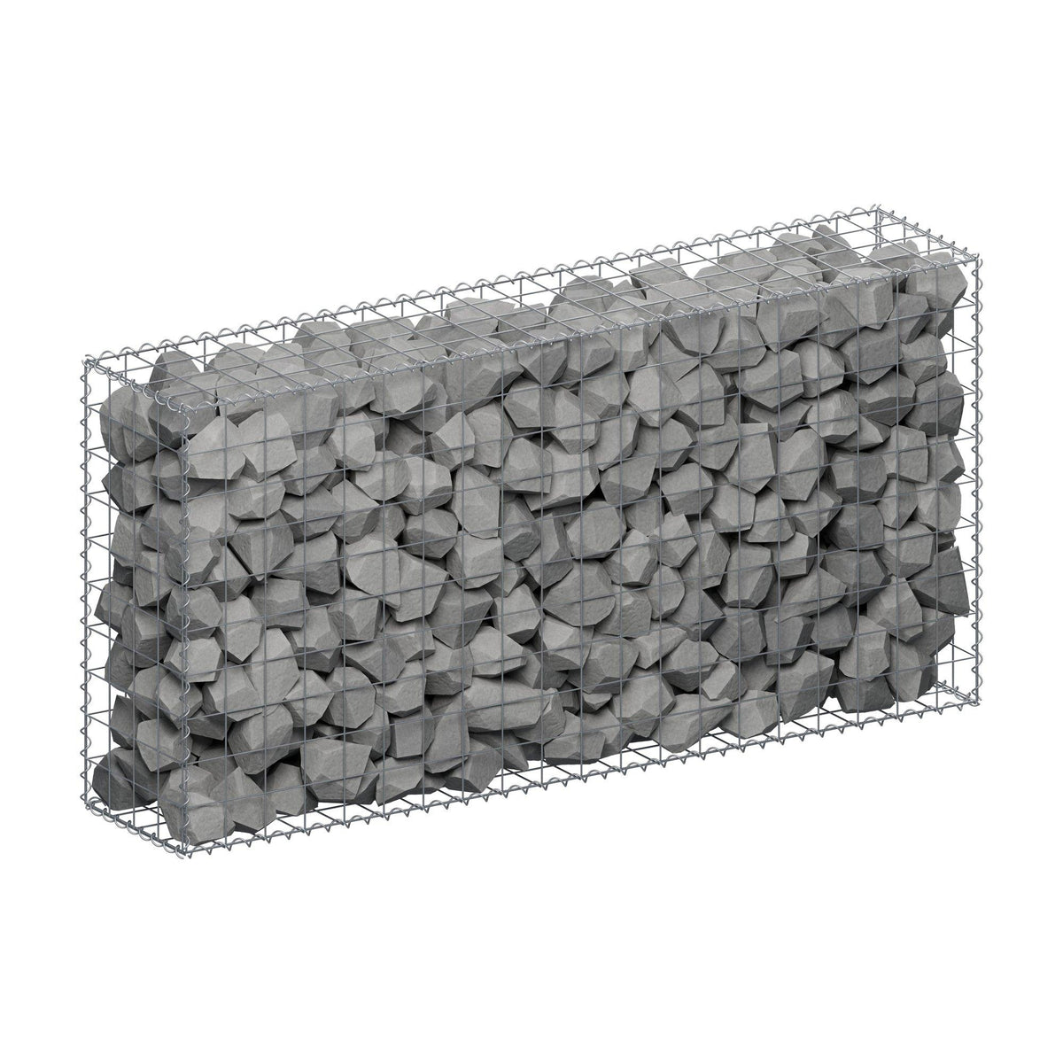 Schanskorf 200 cm x 100 cm x 40 cm (L x H x D), maaswijdte 10 cm x 10 cm, spiraalvormig