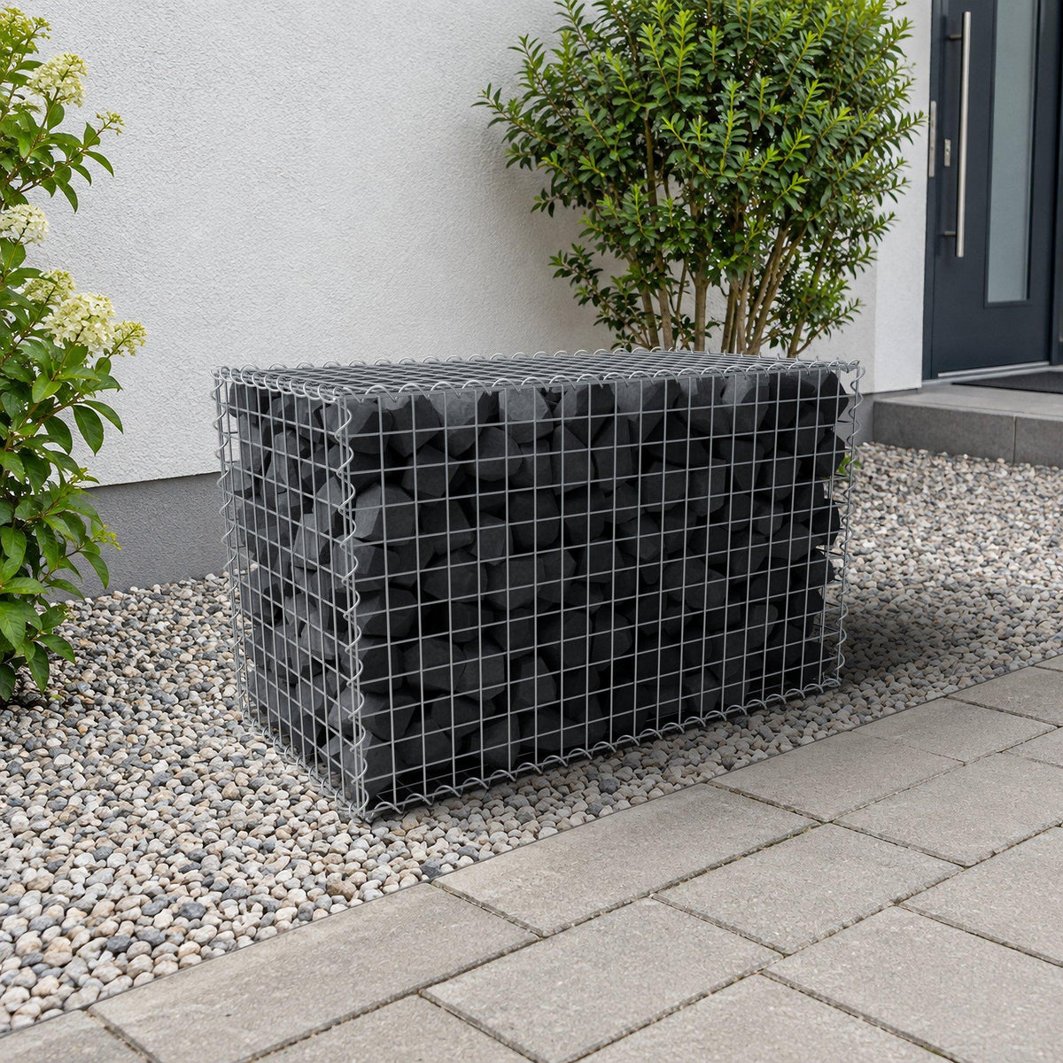 Schanskorf 100 cm x 60 cm x 50 cm (L x H x D), maaswijdte 5 cm x 5 cm, spiraalvormig
