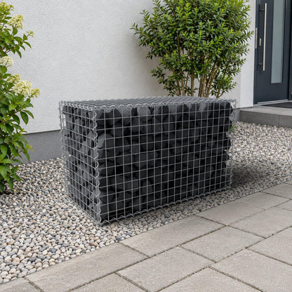 Schanskorf 100 cm x 60 cm x 50 cm (L x H x D), maaswijdte 5 cm x 5 cm, spiraalvormig