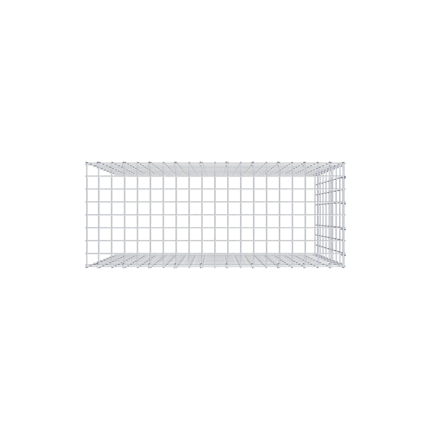 Opbouw schanskorf type 4 100 cm x 90 cm x 40 cm (L x H x D), maaswijdte 5 cm x 10 cm, C-ring