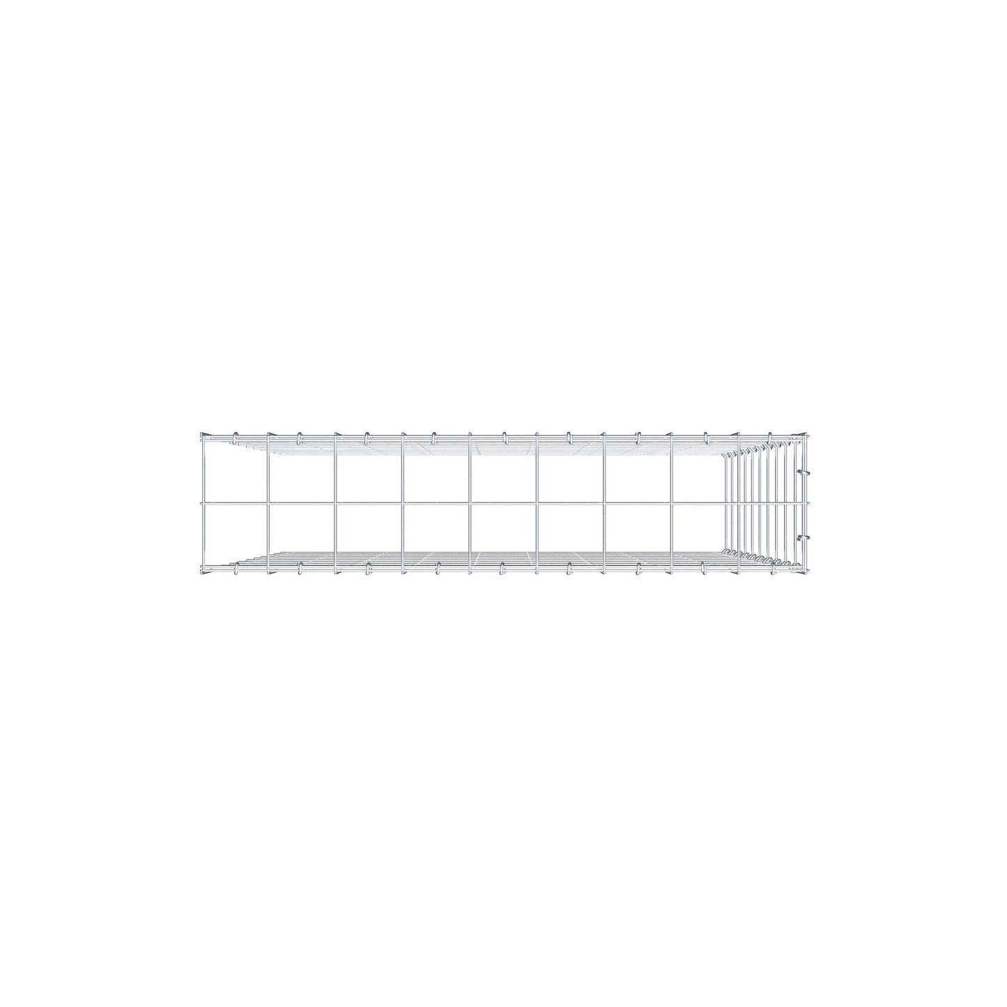 Typ 4 påbyggnadsgabion 100 cm x 90 cm x 20 cm (L x H x D), maskstorlek 10 cm x 10 cm, C-ring