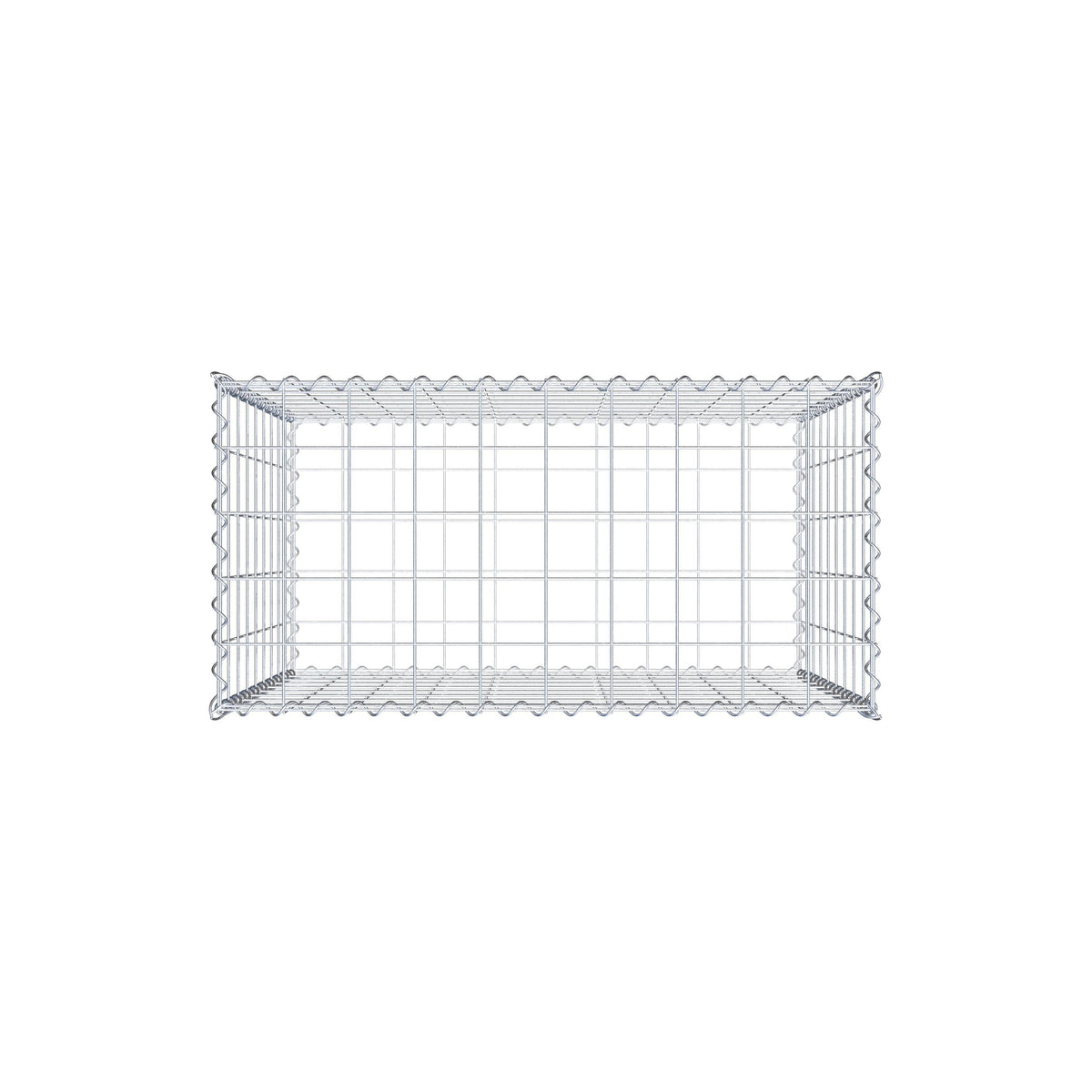 Schanskorf 100 cm x 90 cm x 50 cm (L x H x D), maaswijdte 10 cm x 10 cm, spiraalvormig