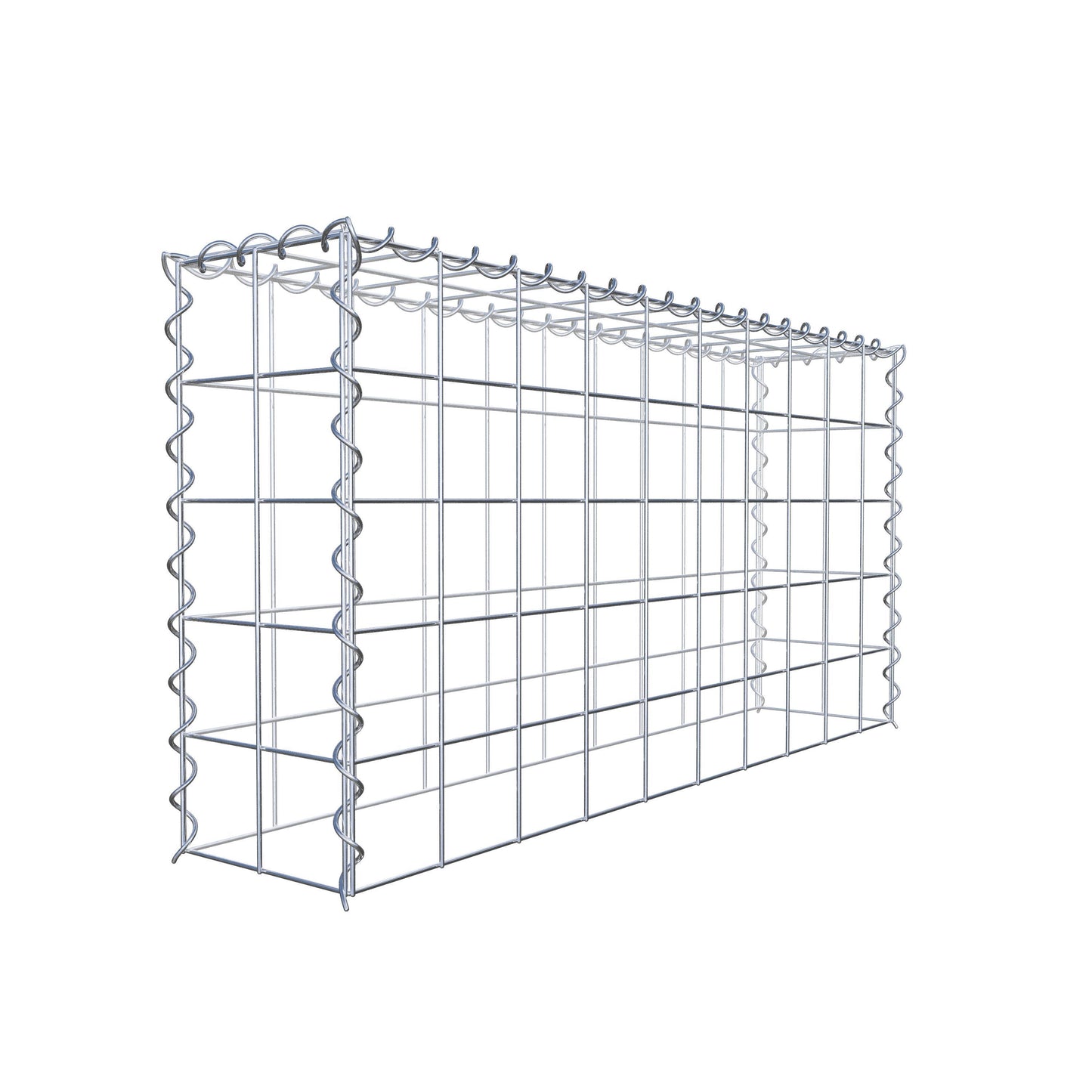 Opbouw schanskorf type 3 100 cm x 50 cm x 20 cm (L x H x D), maaswijdte 10 cm x 10 cm, spiraal