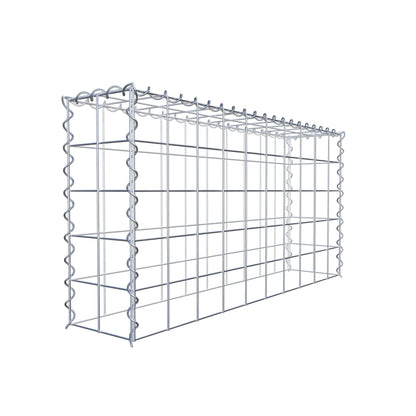 Opbouw schanskorf type 3 100 cm x 50 cm x 20 cm (L x H x D), maaswijdte 10 cm x 10 cm, spiraal