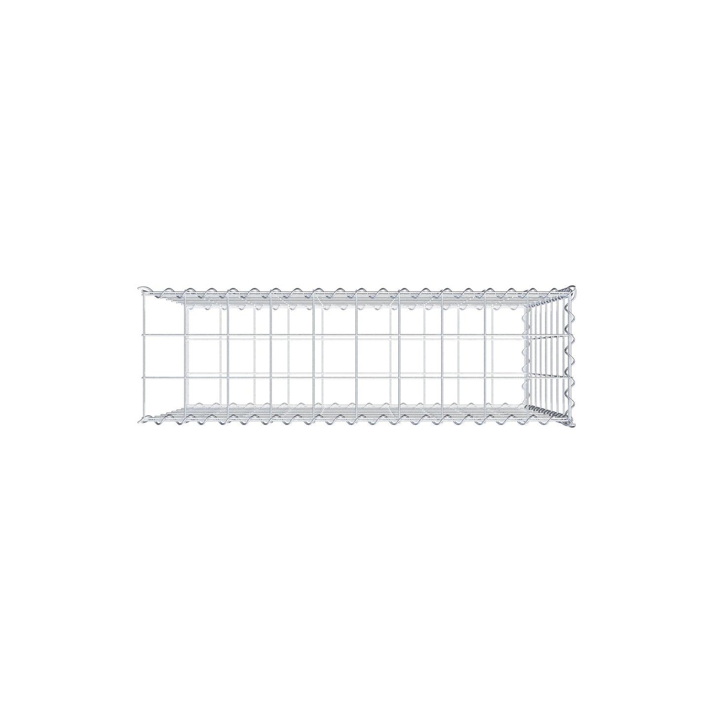 Opvokset gabion type 2 100 cm x 80 cm x 30 cm (L x H x D), maskestørrelse 10 cm x 10 cm, spiral