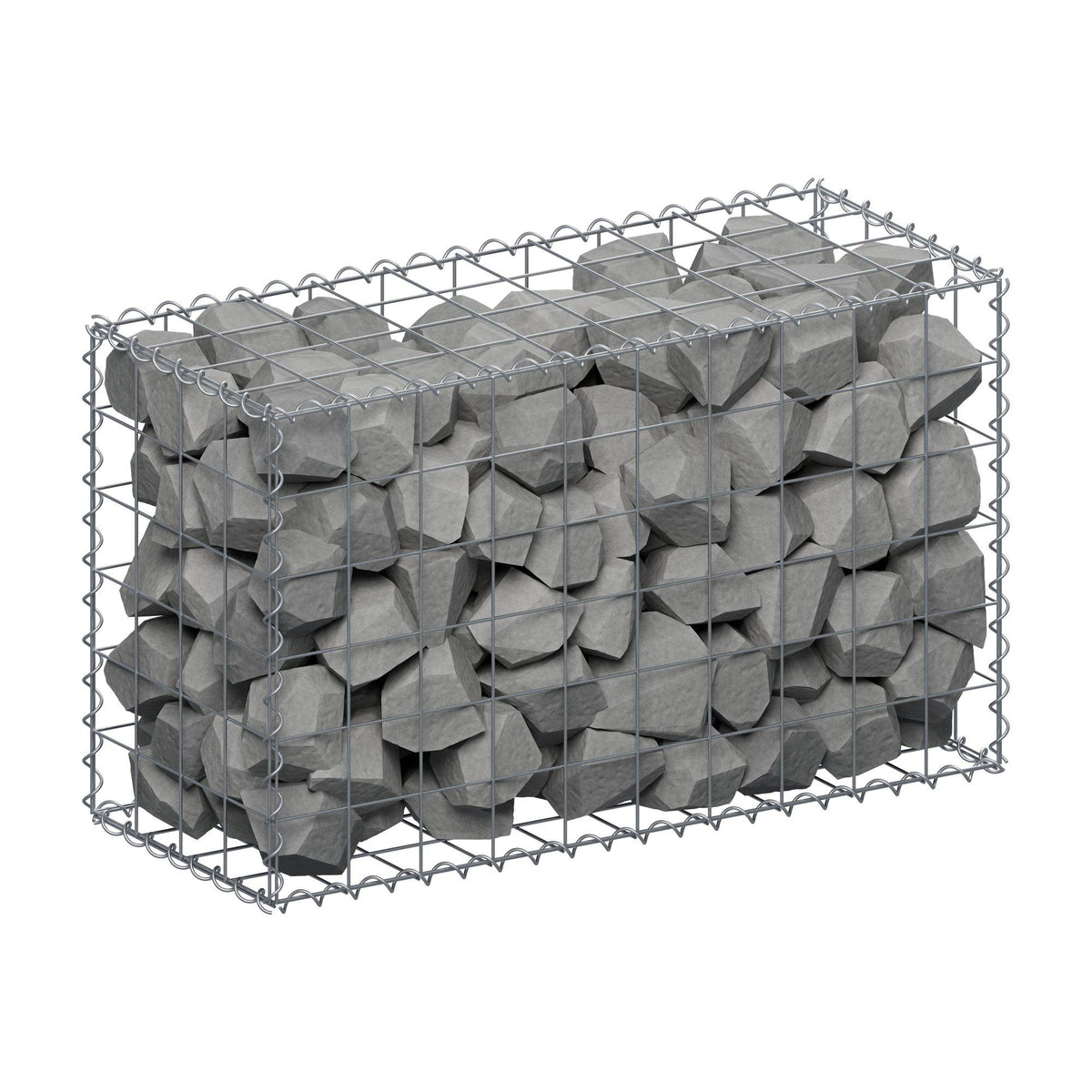 Schanskorf 100 cm x 60 cm x 40 cm (L x H x D), maaswijdte 10 cm x 10 cm, spiraalvormig