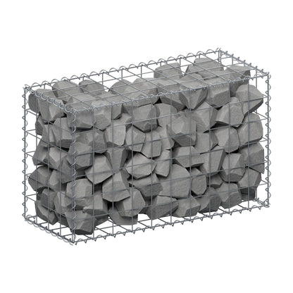 Schanskorf 100 cm x 60 cm x 40 cm (L x H x D), maaswijdte 10 cm x 10 cm, spiraalvormig