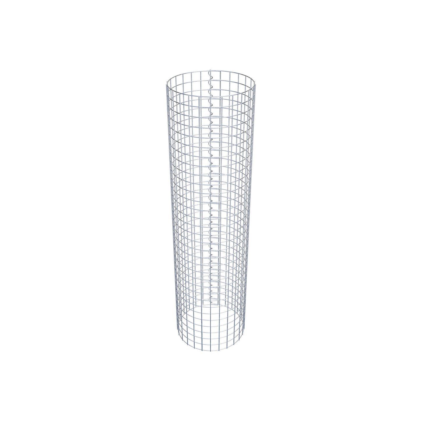 Schanskorfzuil rond 42 cm diameter, 160 cm hoogte, maaswijdte 5 cm x 5 cm