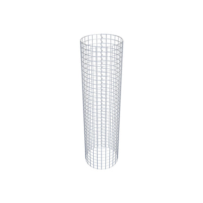 Schanskorfzuil rond 42 cm diameter, 160 cm hoogte, maaswijdte 5 cm x 5 cm