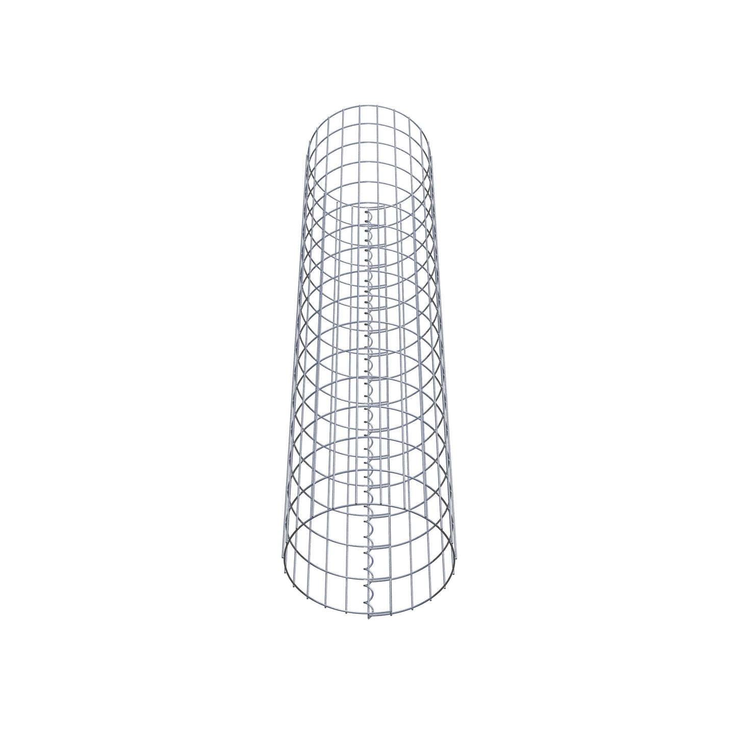 Schanskorfzuil rond 37 cm diameter, 160 cm hoogte, maaswijdte 5 cm x 10 cm