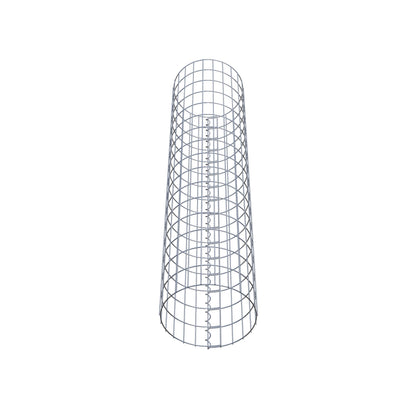 Schanskorfzuil rond 37 cm diameter, 160 cm hoogte, maaswijdte 5 cm x 10 cm
