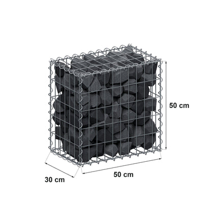 Schanskorf 50 cm x 50 cm x 30 cm (L x H x D), maaswijdte 5 cm x 10 cm, spiraal