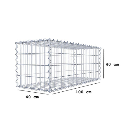 Schanskorf 100 cm x 40 cm x 40 cm (L x H x D), maaswijdte 5 cm x 10 cm, spiraalvormig