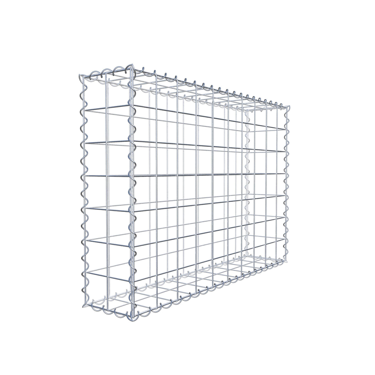 Schanskorf 100 cm x 70 cm x 20 cm (L x H x D), maaswijdte 10 cm x 10 cm, spiraalvormig