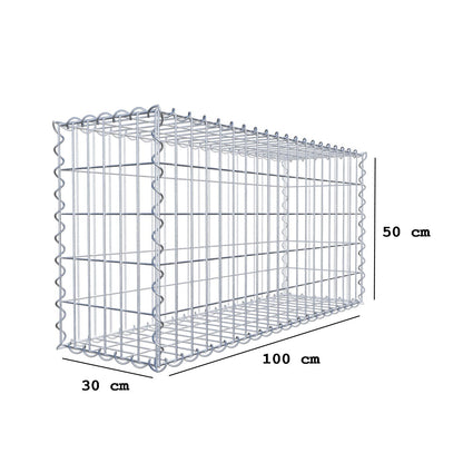 Schanskorf 100 cm x 50 cm x 30 cm (L x H x D), maaswijdte 5 cm x 10 cm, spiraal