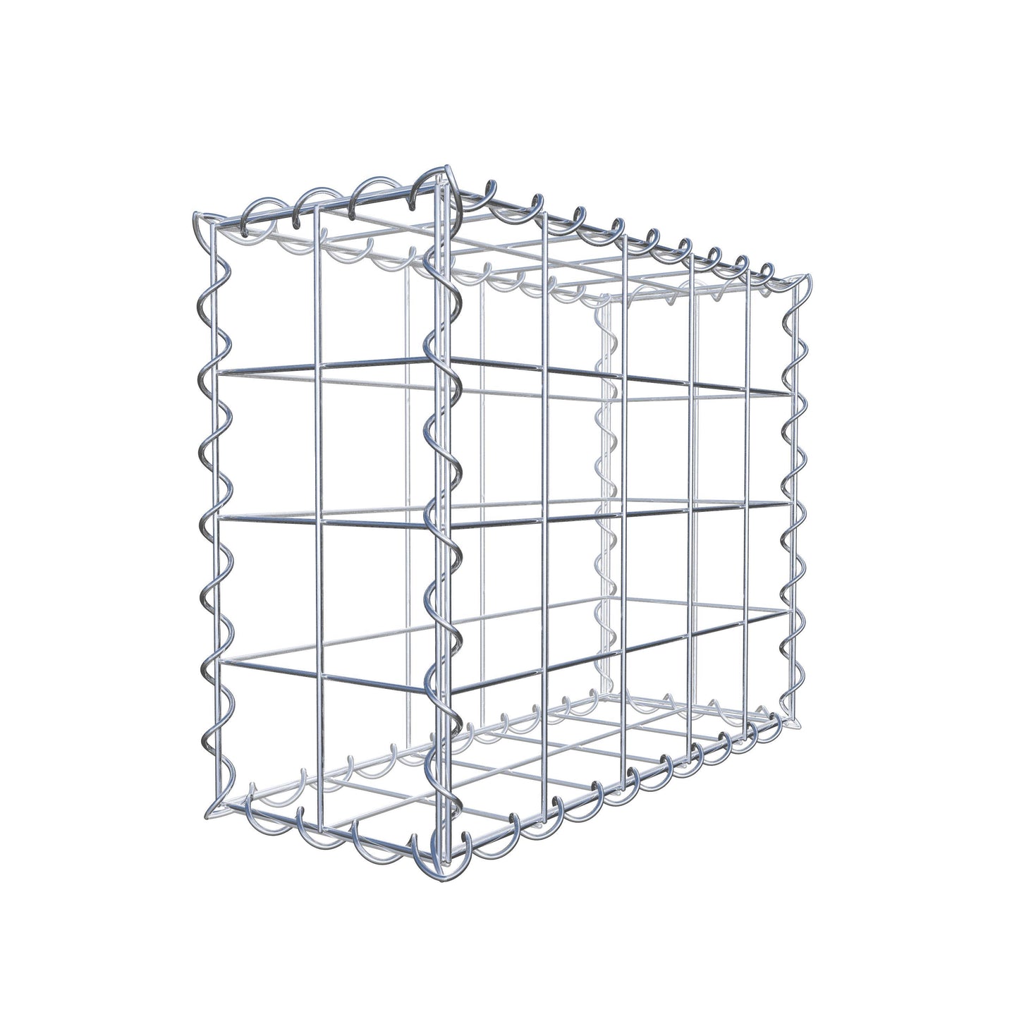 Gabione 50 cm x 40 cm x 20 cm (L x H x T), Maschenweite 10 cm x 10 cm, Spirale