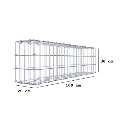 Schanskorf 100 cm x 30 cm x 20 cm (L x H x D), maaswijdte 5 x 10 cm, spiraalring