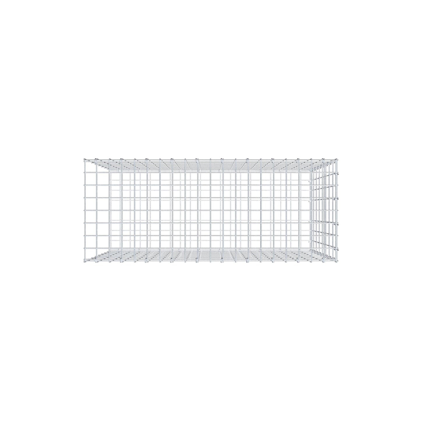 Monteret gabion type 2 100 cm x 80 cm x 40 cm, maskestørrelse 5 cm x 10 cm, C-ring