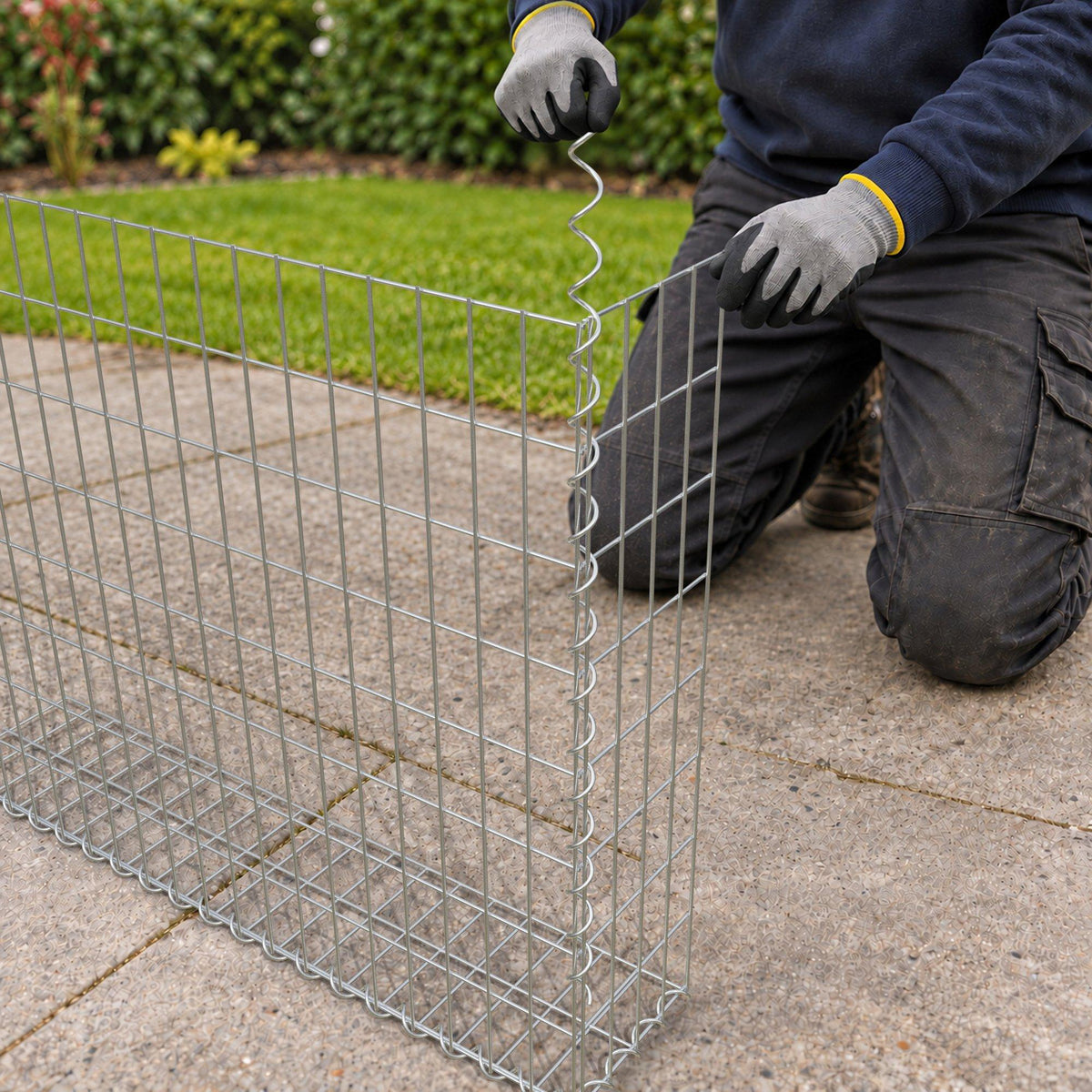 Gabion 100 cm x 80 cm x 20 cm (L x H x D), mesh size 5 cm x 10 cm, spiral