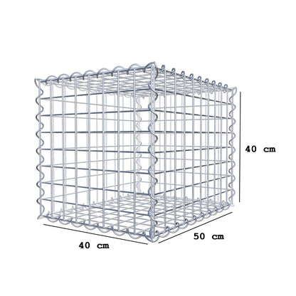 Gabion 50 cm x 40 cm x 40 cm (L x H x D), mesh size 5 cm x 5 cm, spiral