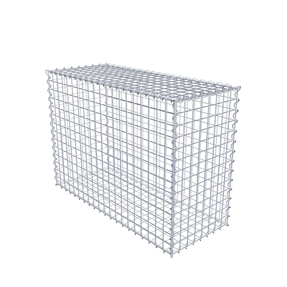 Schanskorf 100 cm x 70 cm x 40 cm (L x H x D), maaswijdte 5 cm x 5 cm, spiraalvormig