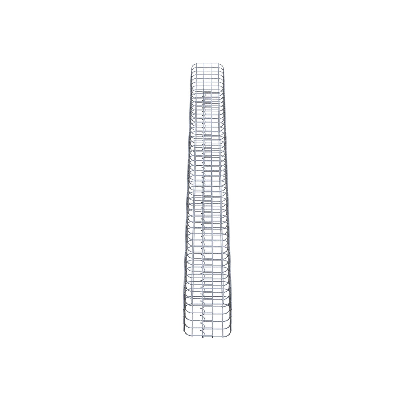 Schanskorfzuil, vierkant 22 cm x 22 cm, 230 cm hoog, MW 5 cm x 5 cm