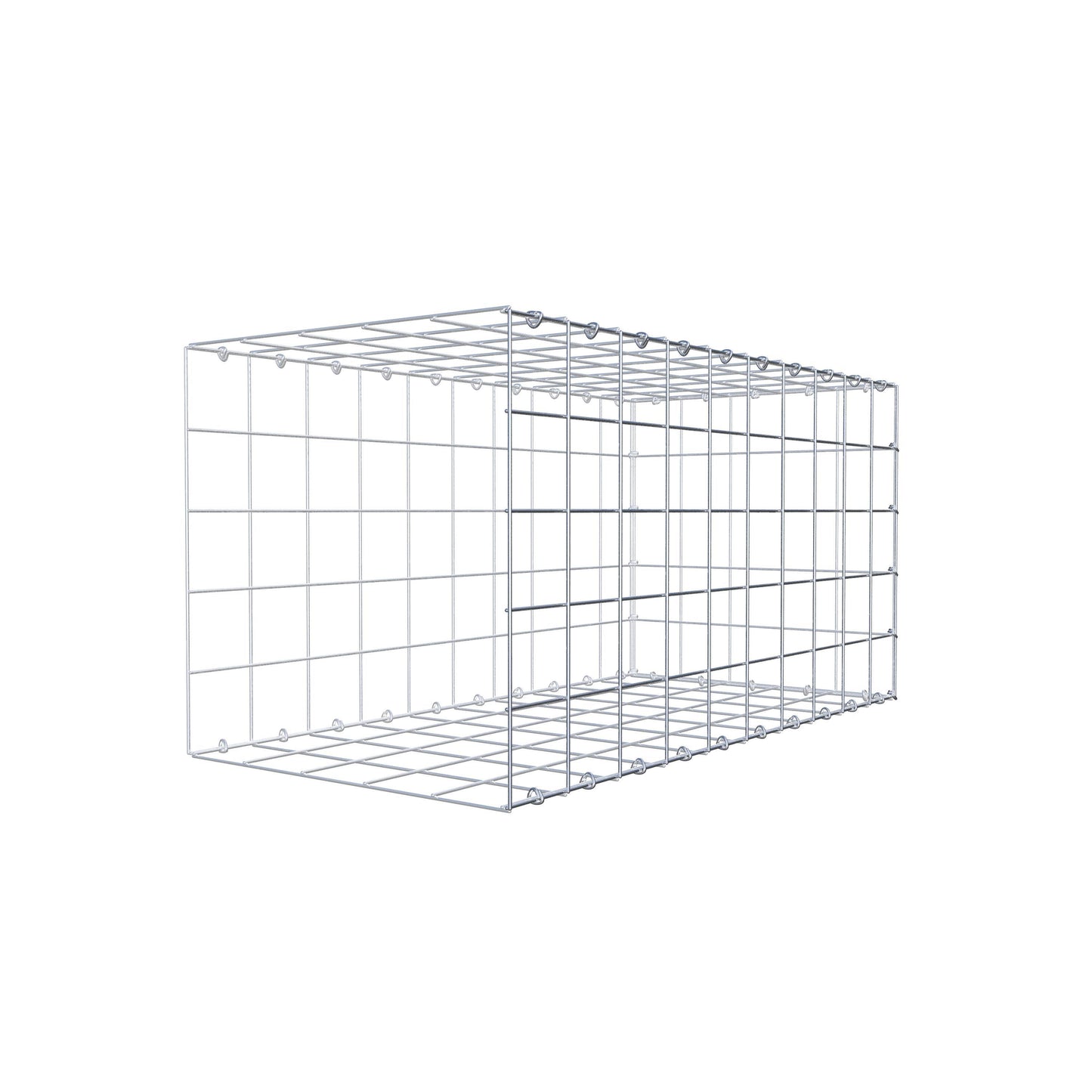 Bevestigbare schanskorf type 2 100 cm x 50 cm x 50 cm (L x H x D), maaswijdte 10 cm x 10 cm, C-ring