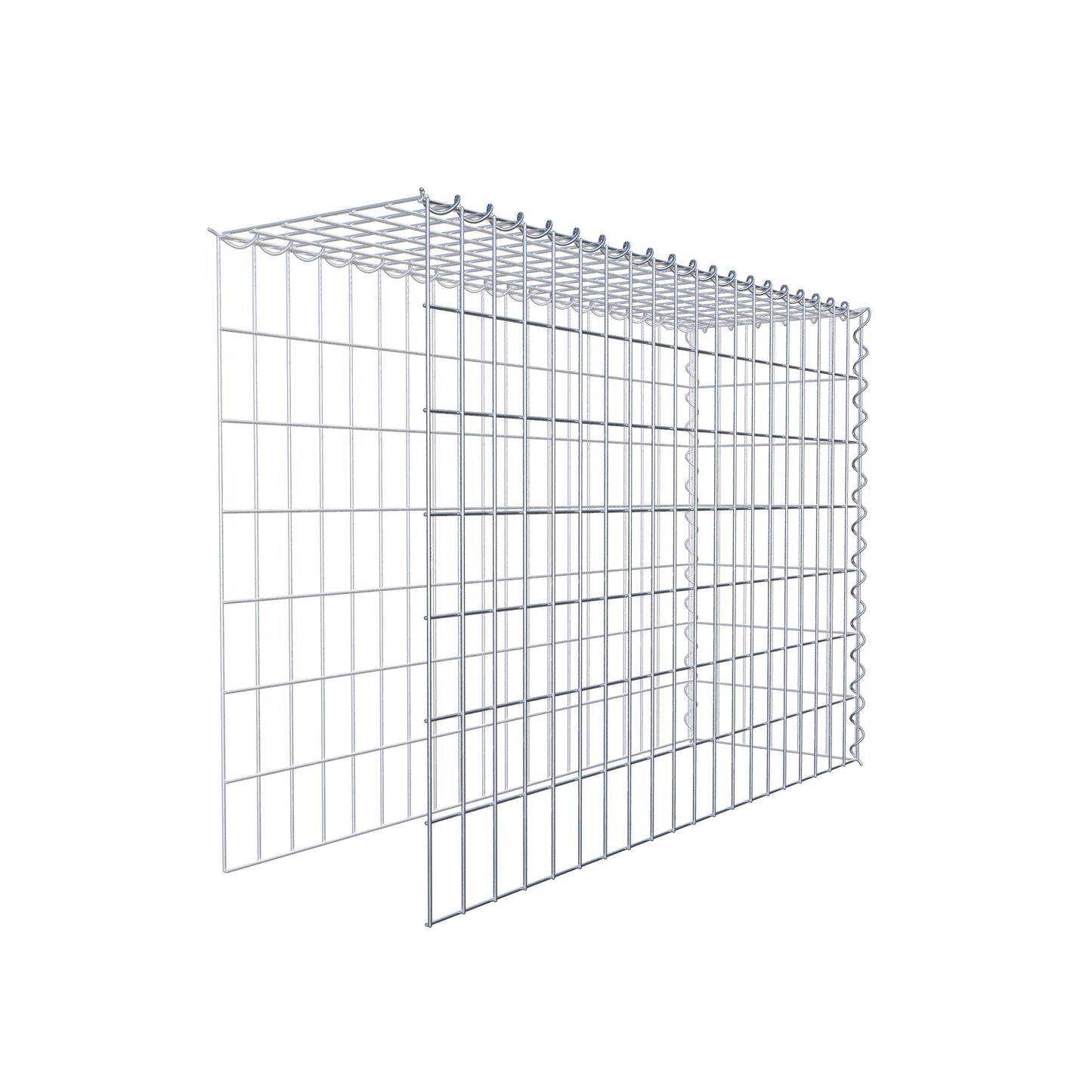 Aangebouwde schanskorf type 4 100 cm x 70 cm x 30 cm (L x H x D), maaswijdte 5 cm x 10 cm, spiraal
