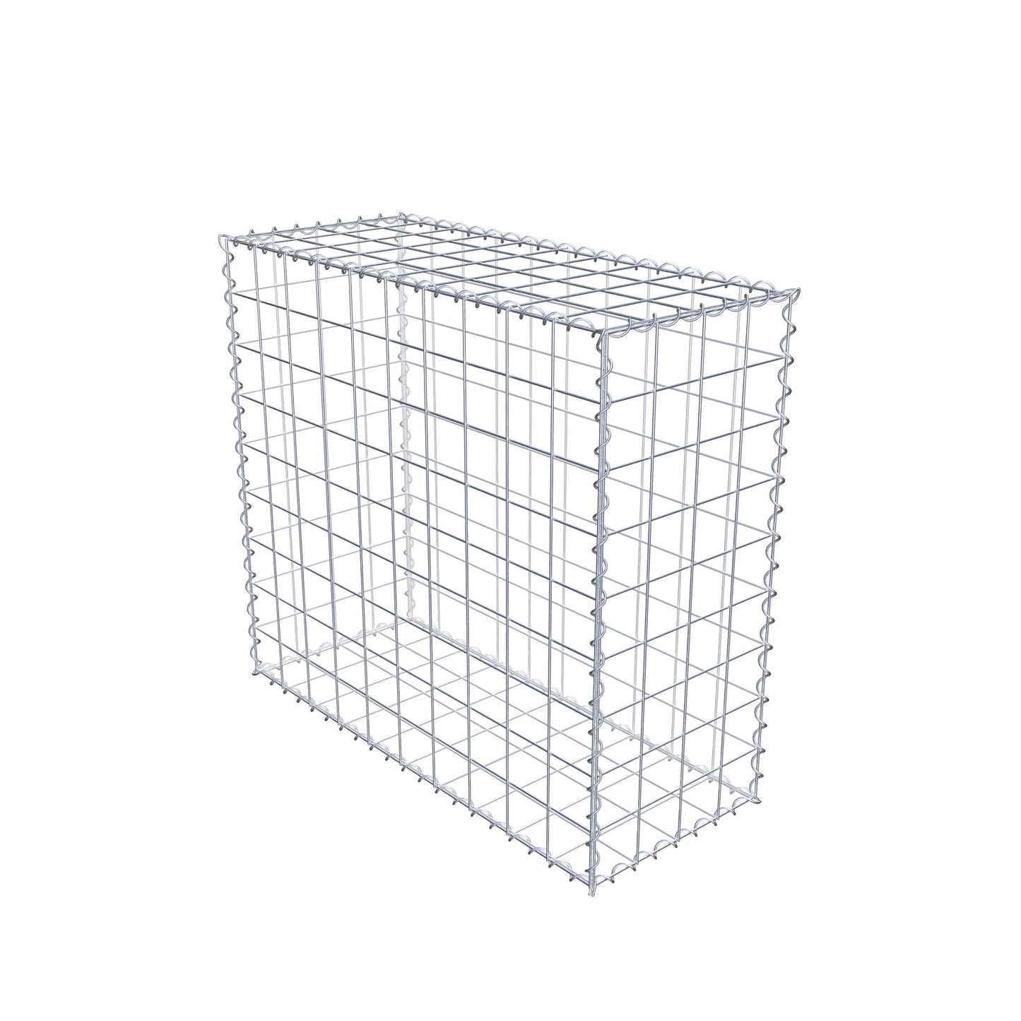 Schanskorf 100 cm x 90 cm x 40 cm (L x H x D), maaswijdte 10 cm x 10 cm, spiraalvormig