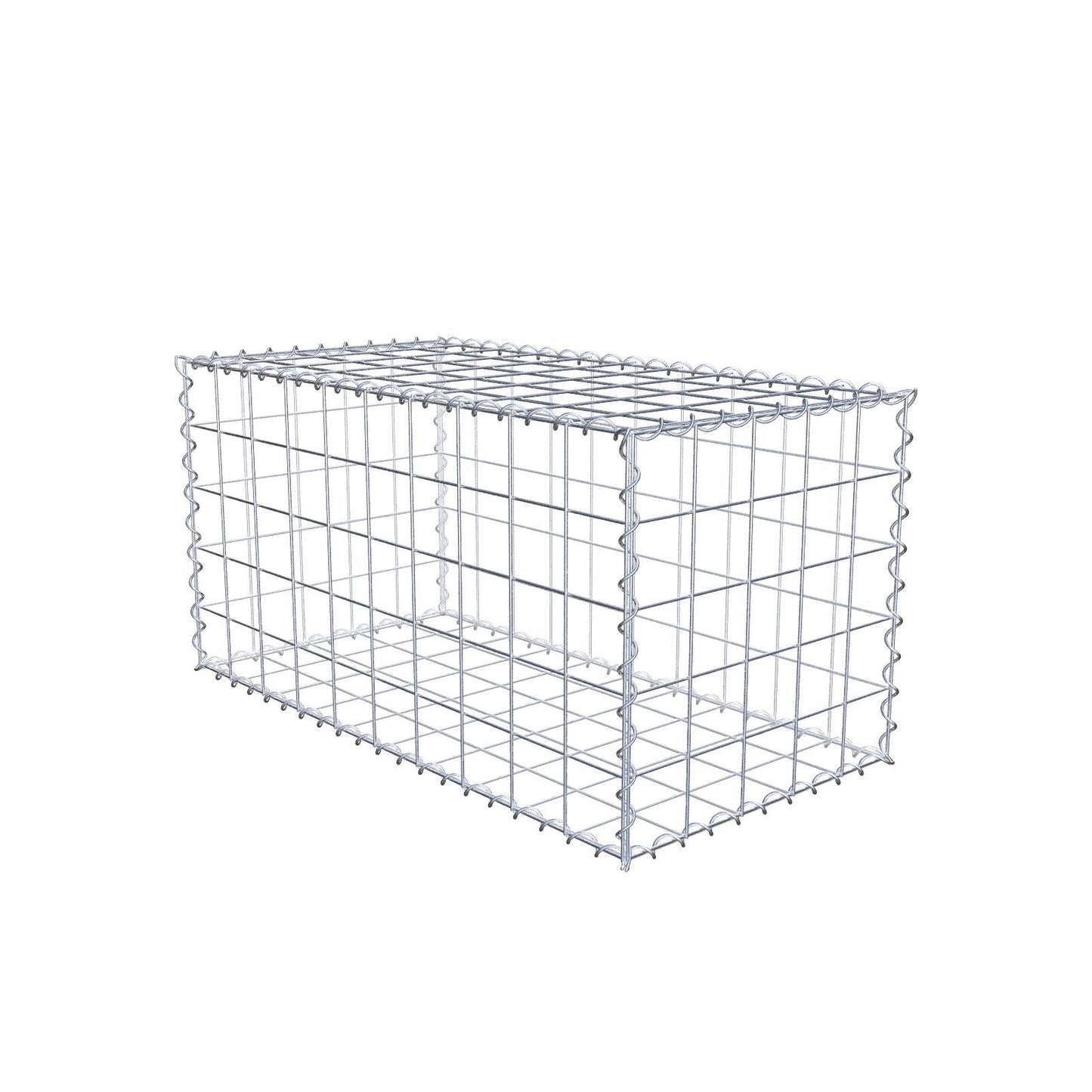 Schanskorf 100 cm x 50 cm x 50 cm (L x H x D), maaswijdte 10 cm x 10 cm, spiraalvormig