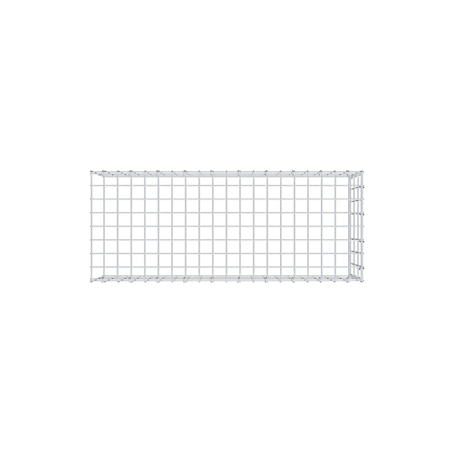 Type 4 oplegkorf 100 cm x 30 cm x 40 cm (L x H x D), maaswijdte 5 cm x 10 cm, C-ring